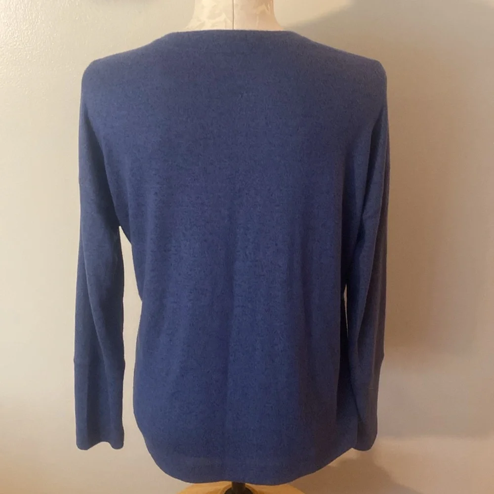 Rails Leigh Malange Navy Lace-Up Knit Top Sz S